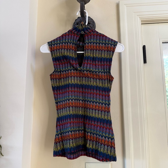 NWOT RAMY BROOK Madison Womens Chevron Mock Neck Tank Top Sweater Size S/P - Picture 7 of 7